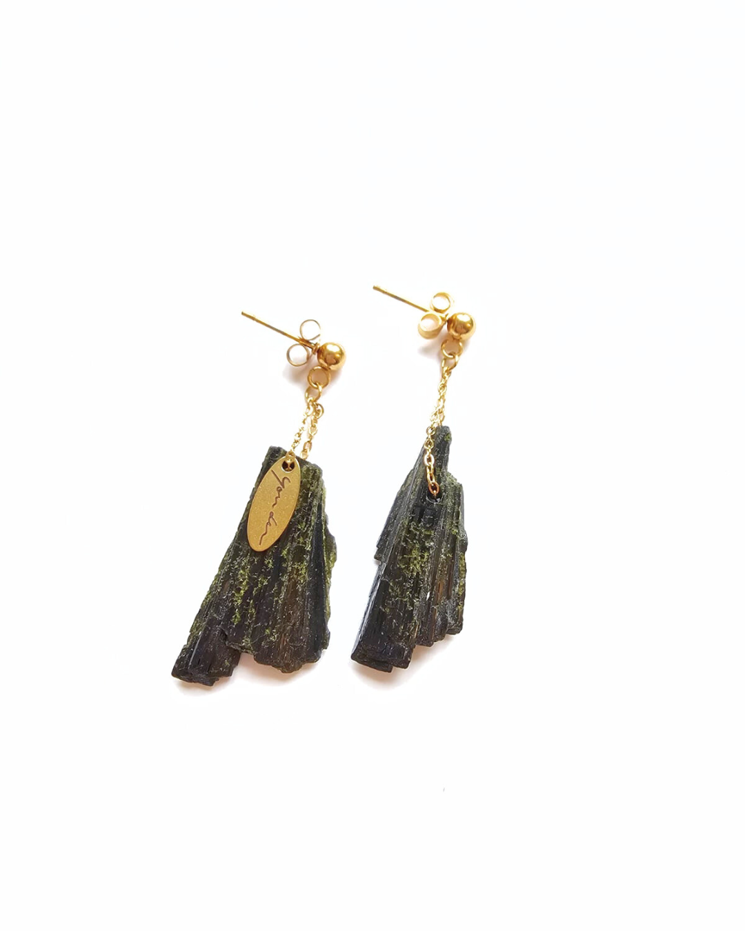 Boucles d'oreilles Epidotes