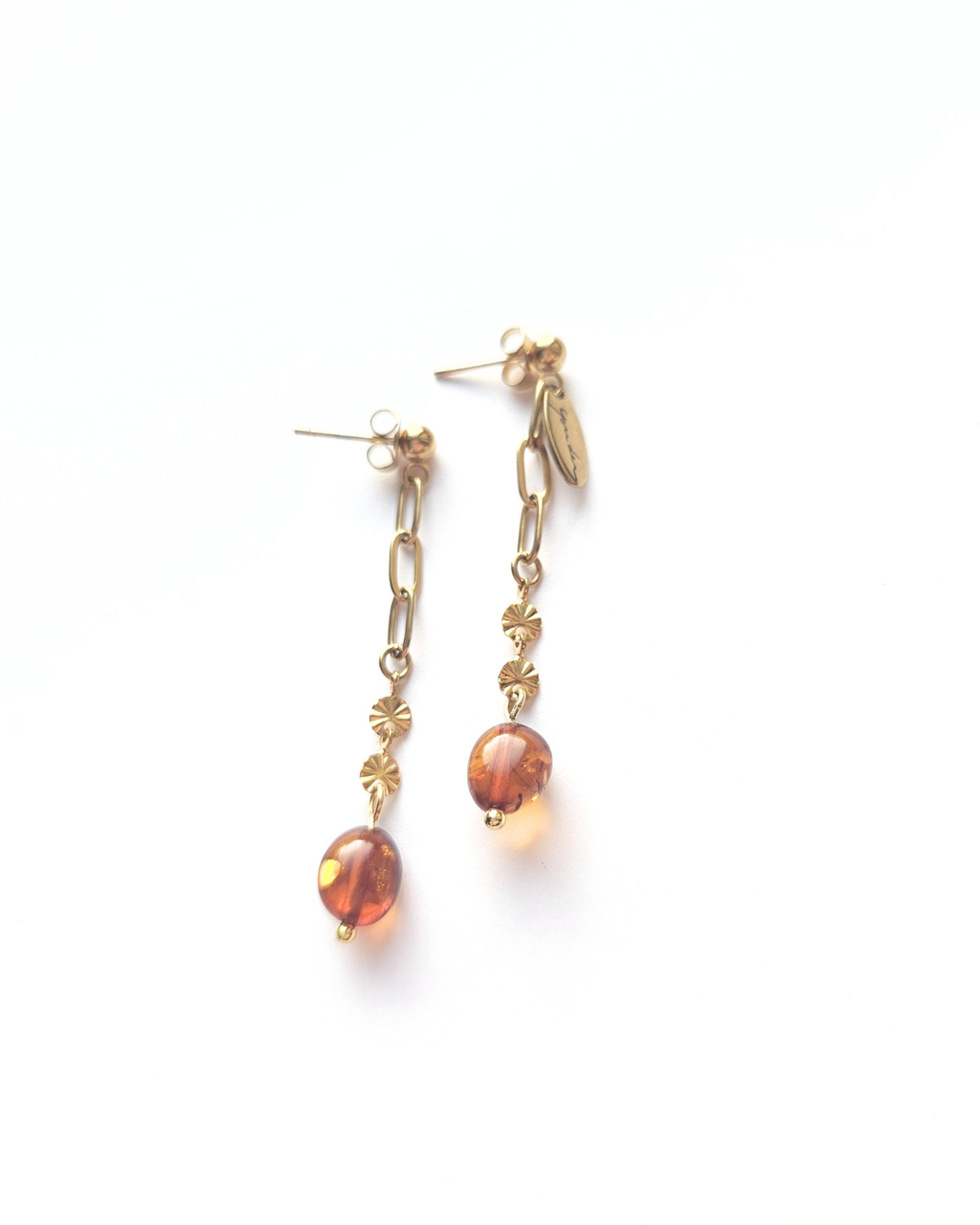 Boucles d'oreilles Ambre