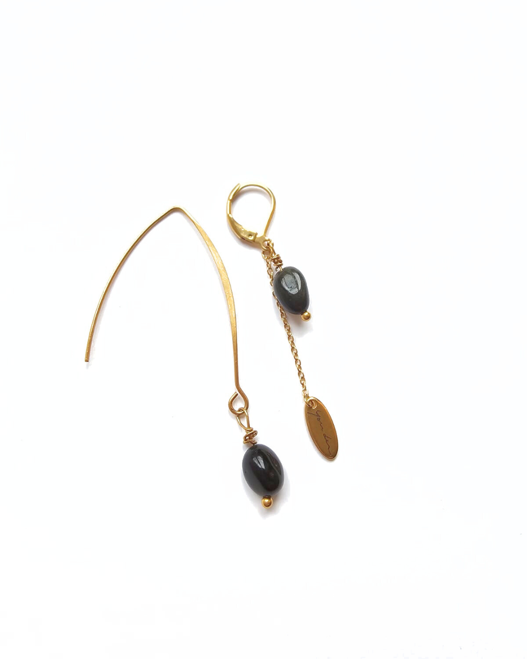 boucles d'oreilles obisidiennes