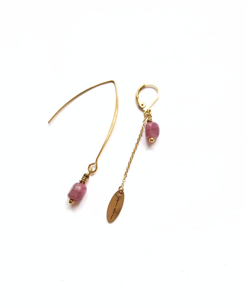 Boucles d'oreilles Tourmaline rose