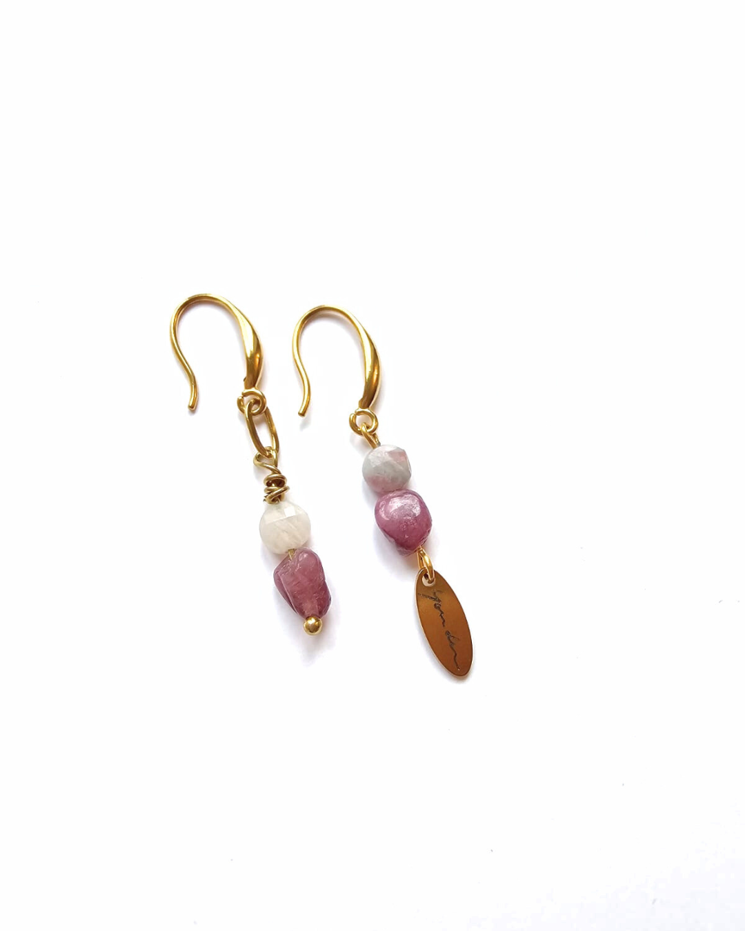 Boucles d'oreilles tourmaline rose