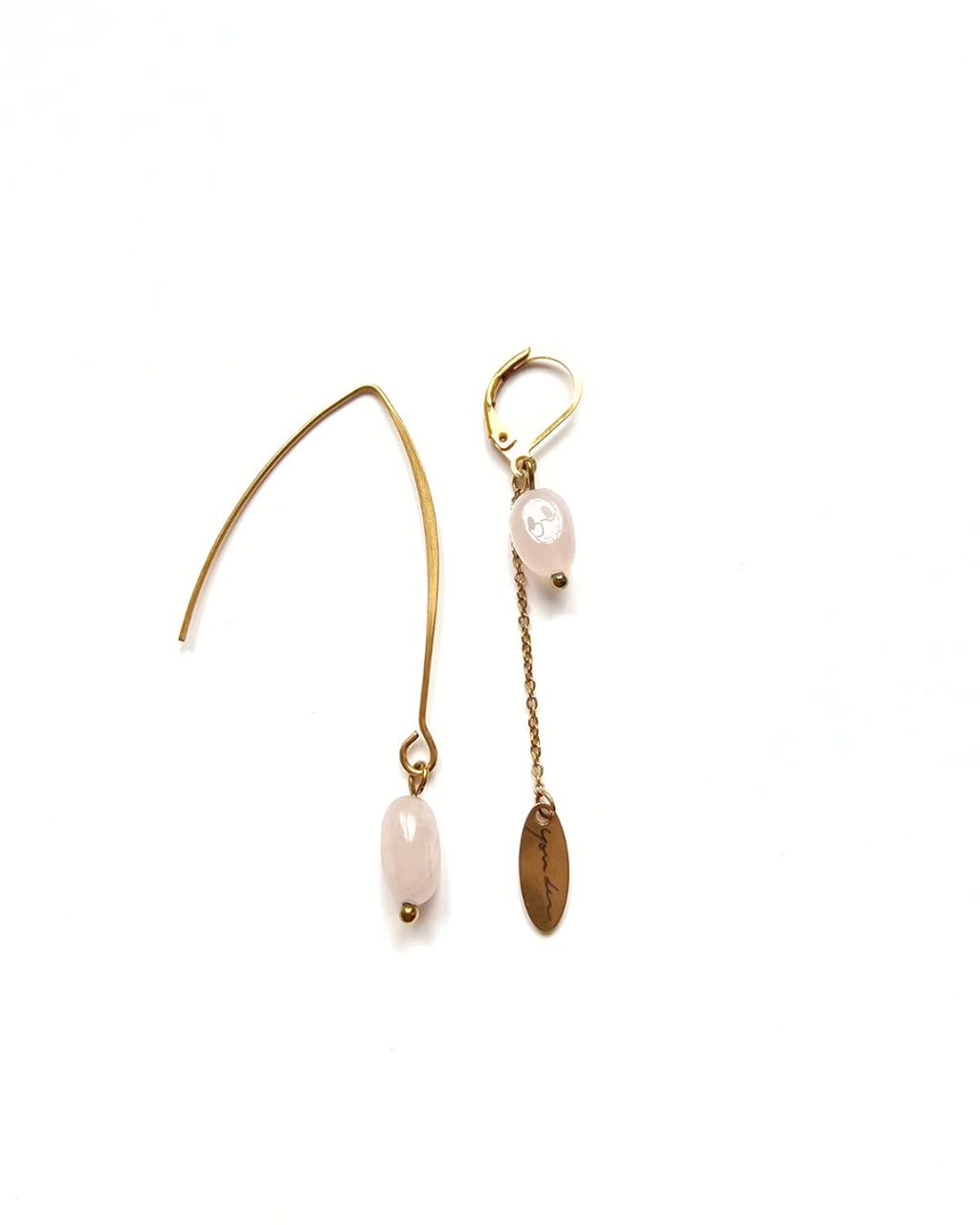 Boucles d'oreilles quartz rose