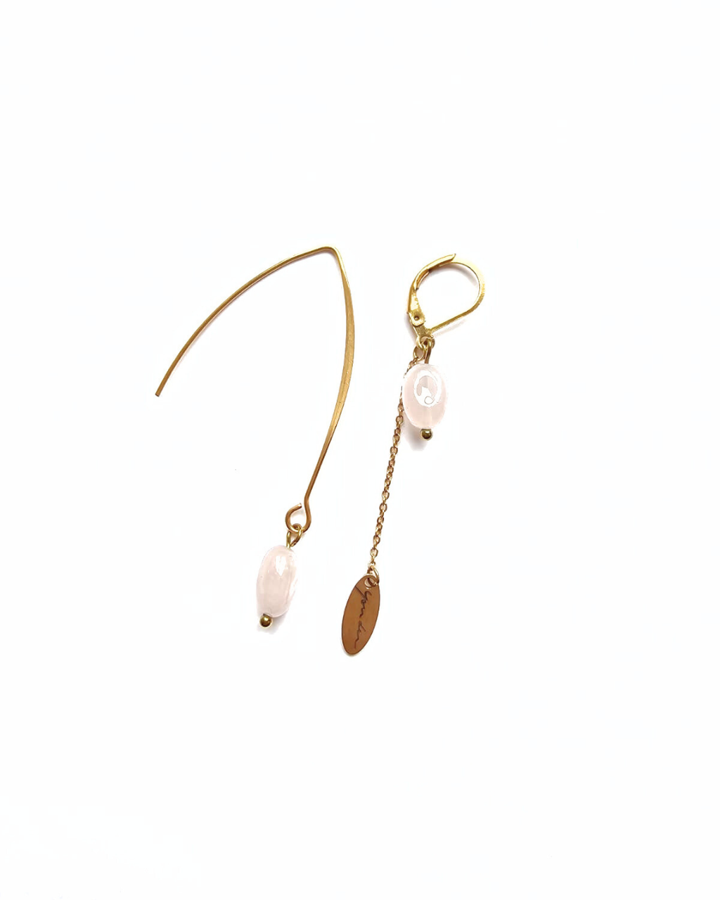 Boucles d'oreilles quartz rose