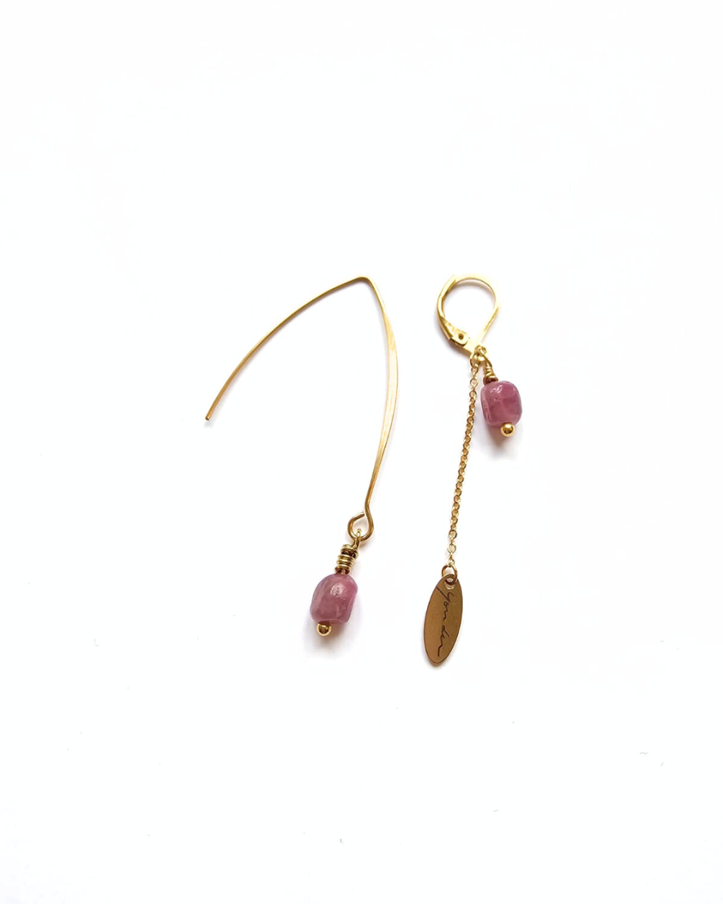 Boucles d'oreilles Tourmaline rose